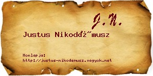 Justus Nikodémusz névjegykártya